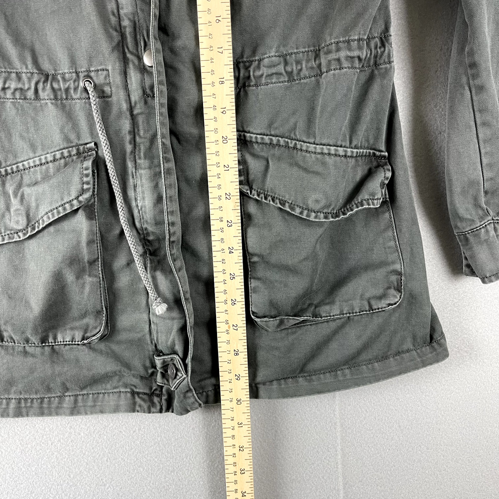 Per Se Utility Jacket Womens Medium Gray Full Zip Pockets Army Casual Military - Picture 9 of 16